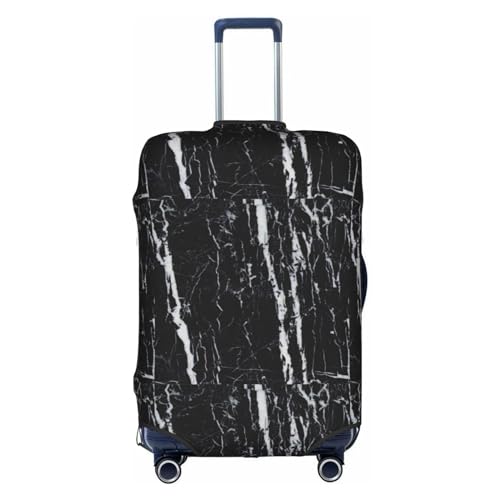 Gepäckschutzhülle mit Marmordruck, Schwarz, Weiß, Einheitsgröße, L, geeignet für Gepäck von 66-71 cm, schwarzer und weißer Marmor, L, Schwarz-Weißer Marmor, L von BREAUX