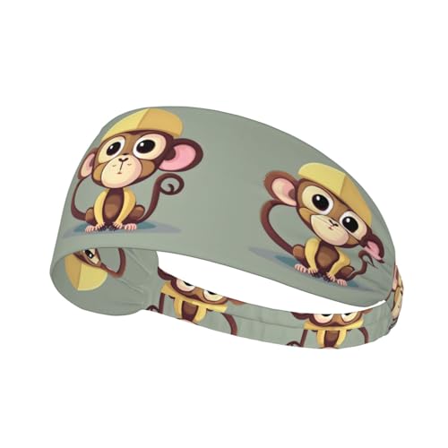 Niedlicher Affen-Druck, bedrucktes Haarband, Sport-Haarband, dehnbar, breites Haarband, Unisex, lässiges Haarband Niedlicher Affen-Druck, bedrucktes Haarband, Sport-Haarband, dehnbar, breites Haarband, Unisex, lässiges Haarband von BREAUX