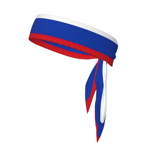 Sport-Stirnband mit russischer Flagge, passend für Männer und Frauen, doppelseitiges Kopftuch, Laufen, Sport von BREAUX