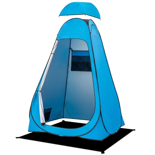 BRIAN & DANY Duschzelt Camping, Pop Up Toilettenzelt, Tragbares Umkleidezelt mit Regenschutz und Fenstern, Sichtschutz Zelt für Outdoor, UPF 50+ Wasserdicht, 120 x 120 x 195 cm, Blau BRIAN & DANY Duschzelt Camping, Pop Up Toilettenzelt, Tragbares Umkleidezelt mit Regenschutz und Fenstern, Sichtschutz Zelt für Outdoor, UPF 50+ Wasserdicht, 120 x 120 x 195 cm, Blau von BRIAN & DANY