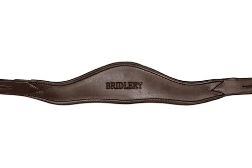 BRIDLERY Genickstück Relief Breite Standard, Nähte Standard, Nackenfreiheit ohne Nackenfreiheit, Modell 3 Riemen, Farbe Braun, Größe Warmblut von BRIDLERY