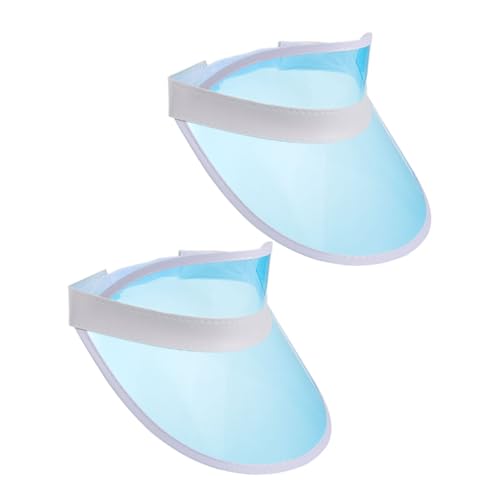 BRIGHTFUFU 2St Outdoor-Sonnenhut caps kloburste sonnenschutzhut Sonnenschutz-Hut sonnenschutzmütze sportliches Visier Wanderkappe mit hohler Oberseite Damen Sonnenblende Plastik pp Sky-Blue von BRIGHTFUFU