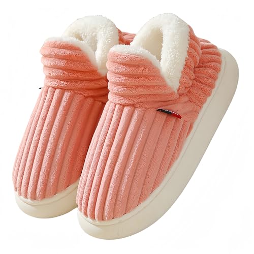 Pluffi Cozy Stylish Slipper, Pluffi Slipper Booties,Winter Fuzzy Warm Thick-Soled Slipper, Thick Sole Anti-Skid Cozy (Red,4-5) von BROIEEN