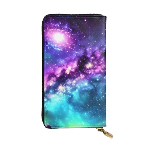 BROLEO Universe Galaxy Star Space Picture Leather Long Clutch Wallet for Fashionable Girls and Women - Durable, Stylish, and Functional, Schwarz , Einheitsgröße von BROLEO