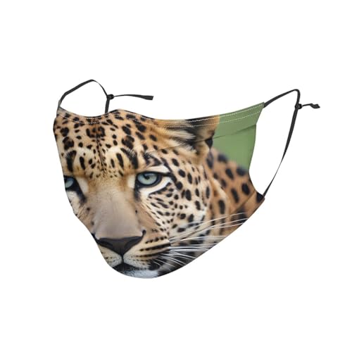 BROLEO Wiederverwendbare Masken für Erwachsene, weich, atmungsaktiv, geeignet für Camping, Laufen, Reisen, den täglichen Gebrauch, Leopardenmuster, 5 Stück von BROLEO