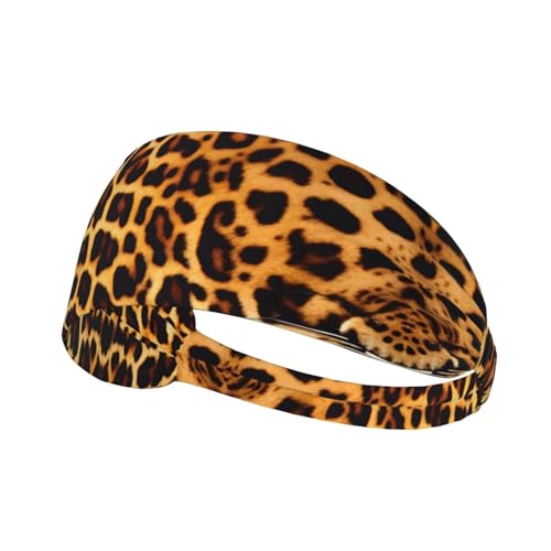 Elastisches Aldult-Stirnband für Damen und Herren, feuchtigkeitsableitend, athletisch, zum Laufen, Trainieren, Streifen auf Leopardenmuster von BROLEO