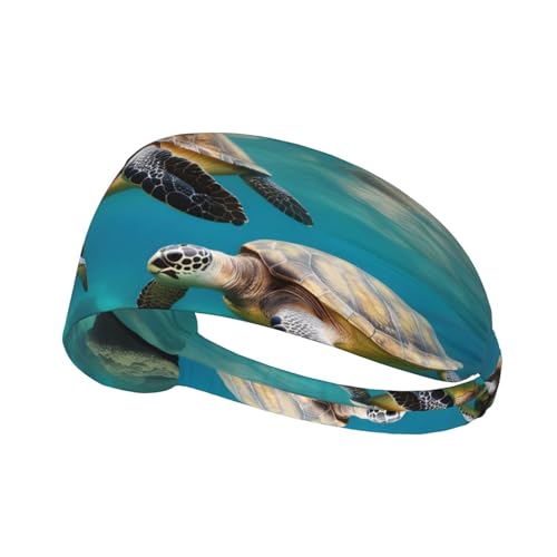 Elastisches Aldult-Stirnband für Damen und Herren, feuchtigkeitsableitend, athletisch, zum Laufen, Trainieren von Palmen und Meeresschildkröten, Tauchen, Unterwasserbild Elastisches Aldult-Stirnband für Damen und Herren, feuchtigkeitsableitend, athletisch, zum Laufen, Trainieren von Palmen und Meeresschildkröten, Tauchen, Unterwasserbild von BROLEO