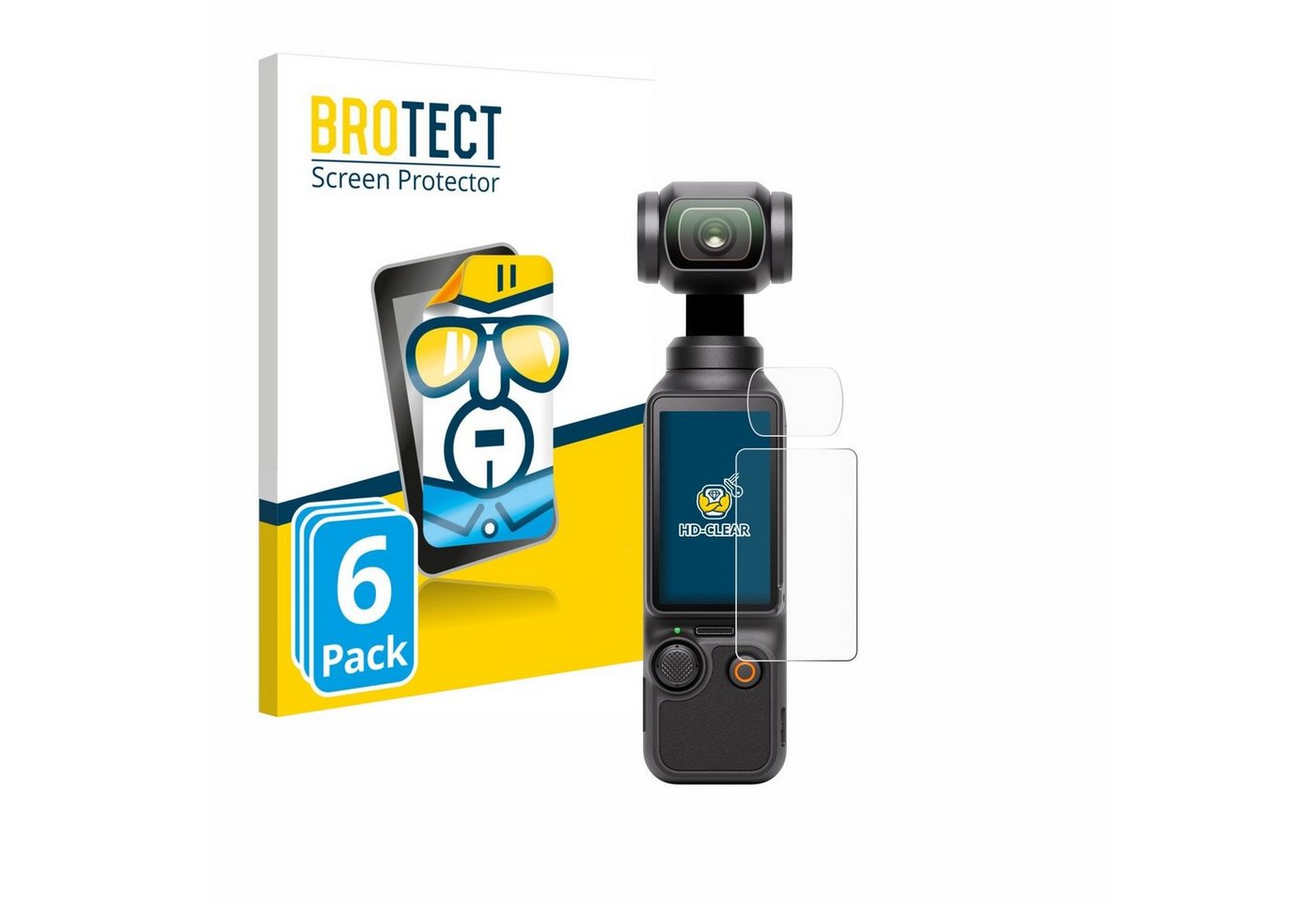 BROTECT Schutzfolie für DJI Osmo Pocket 3 (Display + Linse), Displayschutzfolie, 6 Stück, Folie klar von BROTECT