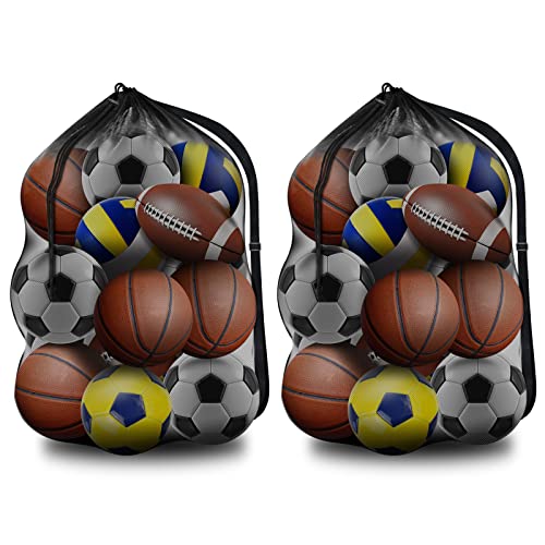 BROTOU Extra Groß Fußball Ballnetz für 10-15 Bälle, Große Tasche Ballsack mit Kordelzug und Schultergurt, Mehrzweck Balltasche Netz, Balltasche Fußball Meshbag (2pcs(30” x 40”/ 75 x 100 cm)) BROTOU Extra Groß Fußball Ballnetz für 10-15 Bälle, Große Tasche Ballsack mit Kordelzug und Schultergurt, Mehrzweck Balltasche Netz, Balltasche Fußball Meshbag (2pcs(30” x 40”/ 75 x 100 cm)) von BROTOU