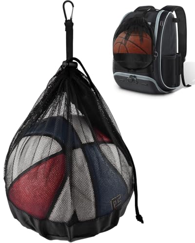 BROTOU Ballsack,Ballnetz für 1 Bälle mit Reißverschlusstasche,Rucksack Tragbare netzsack mit Karabiner sowie Kordelzug für Basketball,Fussball, Handball,Volleyball,Rugby-Bälle BROTOU Ballsack,Ballnetz für 1 Bälle mit Reißverschlusstasche,Rucksack Tragbare netzsack mit Karabiner sowie Kordelzug für Basketball,Fussball, Handball,Volleyball,Rugby-Bälle von BROTOU