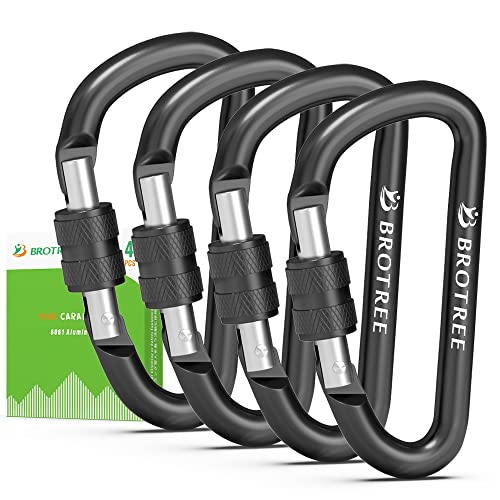 Brotree Karabiner Klein Karabinerhaken mit Schraubverschluss 6cm D Ring Alu Schraubkarabiner für Camping, Schlüssel, Rucksack Brotree Karabiner Klein Karabinerhaken mit Schraubverschluss 6cm D Ring Alu Schraubkarabiner für Camping, Schlüssel, Rucksack von BROTREE