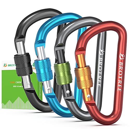 Brotree Karabiner Klein Karabinerhaken mit Schraubverschluss 6cm D Ring Alu Schraubkarabiner für Camping, Schlüssel, Rucksack Brotree Karabiner Klein Karabinerhaken mit Schraubverschluss 6cm D Ring Alu Schraubkarabiner für Camping, Schlüssel, Rucksack von BROTREE