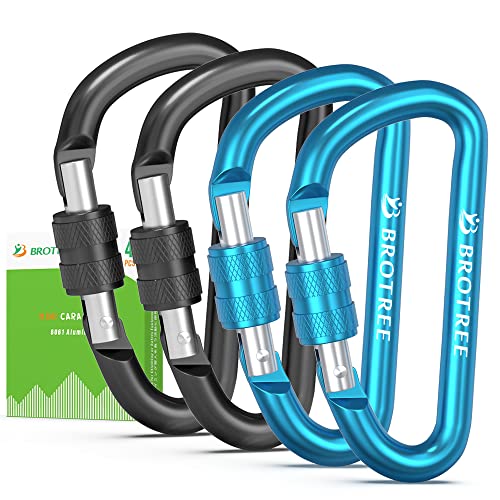 Brotree Karabiner Klein Karabinerhaken mit Schraubverschluss 6cm D Ring Alu Schraubkarabiner für Camping, Schlüssel, Rucksack Brotree Karabiner Klein Karabinerhaken mit Schraubverschluss 6cm D Ring Alu Schraubkarabiner für Camping, Schlüssel, Rucksack von BROTREE