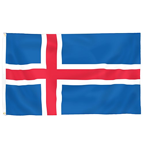 BRUBAKER Hissflagge Island Fahne Flagge 150 x 90 cm Banner mit Ösen zum Hissen BRUBAKER Hissflagge Island Fahne Flagge 150 x 90 cm Banner mit Ösen zum Hissen von BRUBAKER
