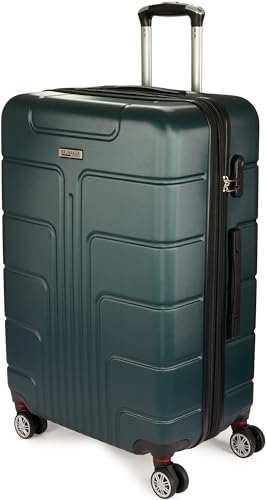 BRUBAKER Reisekoffer Miami - Erweiterbarer Hartschalen Rollkoffer mit Zahlenschloss, 4 Rollen und Komfort Tragegriffen - ABS Koffer 49 x 76,5 x 32 cm - Hartschalenkoffer (XL - Dunkelgrün) von BRUBAKER