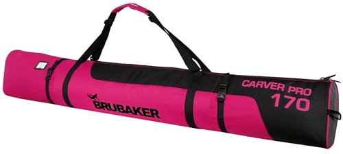 BRUBAKER Skitasche Carver Pro - Gepolsterter Skisack für 1 Paar Ski und Stöcke - Reißfester Ski Bag zum Transport und Aufbewahrung - Pink Schwarz - 170 cm BRUBAKER Skitasche Carver Pro - Gepolsterter Skisack für 1 Paar Ski und Stöcke - Reißfester Ski Bag zum Transport und Aufbewahrung - Pink Schwarz - 170 cm von BRUBAKER