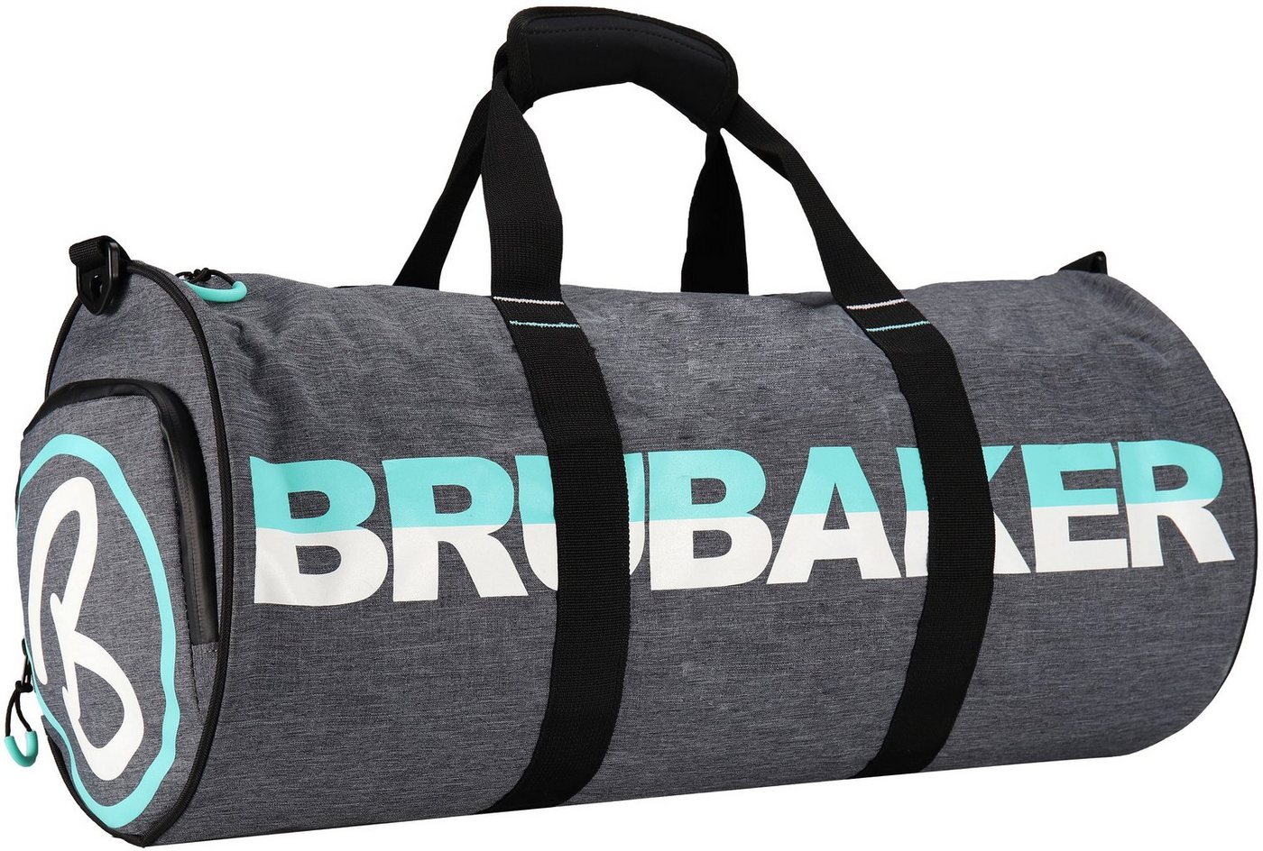 BRUBAKER Sporttasche Unisex Duffle Bag Trainingstasche Grau (1-tlg., wasserabweisend, Duffelbag), 27 l Fitnesstasche mit Schuhfach und Nassfach, Reisetasche Duffel Bag, Dufflebag von BRUBAKER