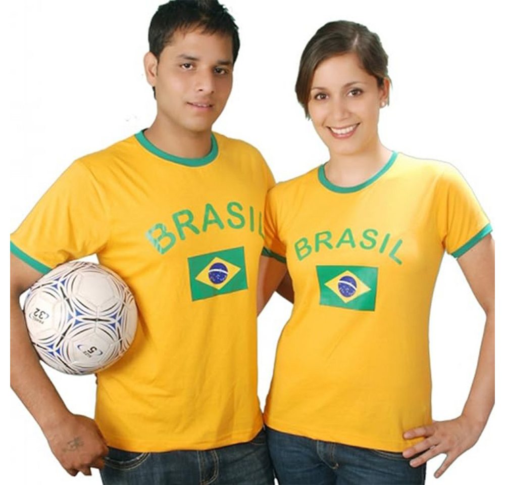 BRUBAKER T-Shirt Brasilien - Retro Unisex Fan Shirt für Herren und Damen (1-tlg) Trikot von BRUBAKER