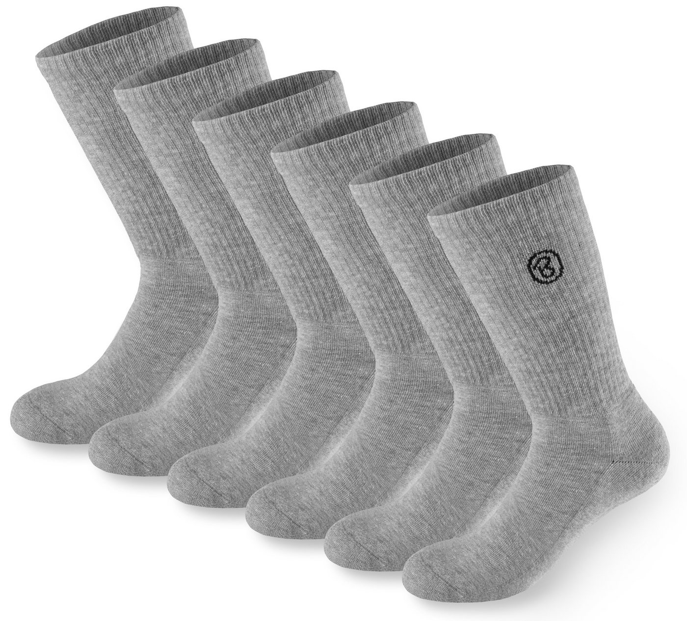 BRUBAKER Tennissocken Lange Sportsocken für Herren und Damen (Set, 6 Paar) Unisex Fitness Socken aus Baumwolle und Polyester - Crew Socks - Baumwollsocken von BRUBAKER