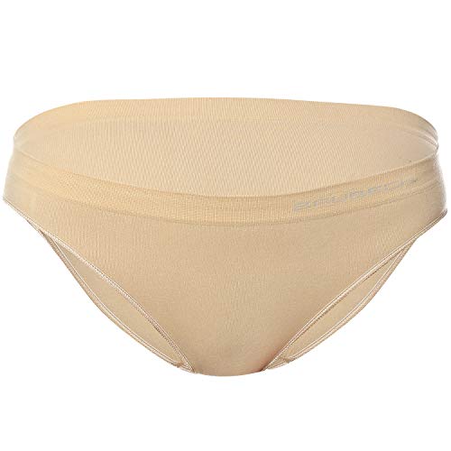 BRUBECK Damen Slip | Damenslip | Unterhose nahtlos | Damenunterwäsche atmungsaktiv | Bikini Slips | Underwear Seamless | Unterwäsche | Cotton I 80% Baumwolle | Gr. M, beige | BI10020A von BRUBECK