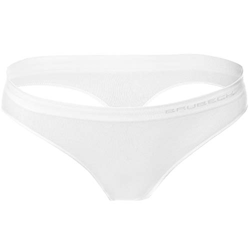 BRUBECK Damen String Slip weiß | atmungsaktive weiße Damenunterwäsche | Slips nahtlos für Frauen | Tanga Panties for Women | Underwear Cotton | 80% Baumwolle | Gr. XL, White | TH00182A von BRUBECK