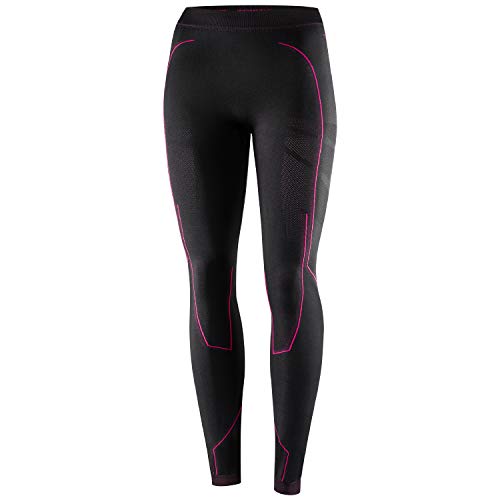 BRUBECK Funktionshose Motorrad Damen | atmungsaktive Motorradunterwäsche für Frauen | Hose Base Layer eng kühlend | Funktionswäsche | Motocross | Enduro | Gr. S | Schwarz - Amarant | LE12470 von BRUBECK