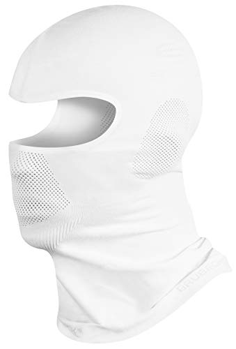 BRUBECK Sturmhaube Fahrrad | atmungsaktive Nahtlose Gesichtshaube | Balaclava Winter | Gesichtsmaske Snowboard | Skimaske | Motorradmaske| Mask Seamless | Weiß | Gr. L - XL | KM00010 von BRUBECK