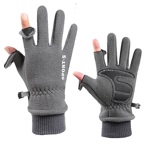 BSEID Winterhandschuhe aus Fleece | Handschuhe mit Touchscreen, winddicht, dick und wendbar, für Männer und Frauen, verdickt, wendbar, winddicht, für Camping und Arbeit bei Wetter von BSEID