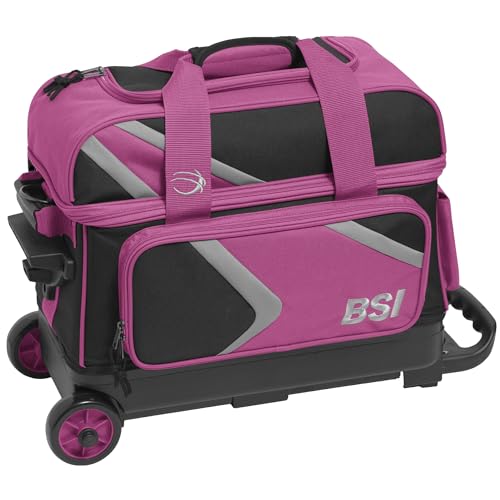 BSI Dash Double Roller Bowlingtasche Pink/Schwarz/Grau von BSI BOWLER'S SUPERIOR INVENTORY, INC