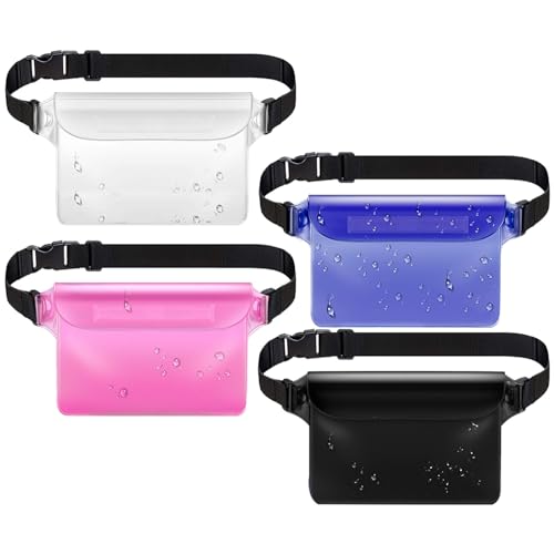 BSITSSS 4 Stück wasserdichte Tasche mit Verstellbarem Gurt, Wasserdichter Beutel, Handyhülle, wasserdichte Bauchtasche für Wassersport, Strand, Schwimmen, Bootsfahrten usw von BSITSSS