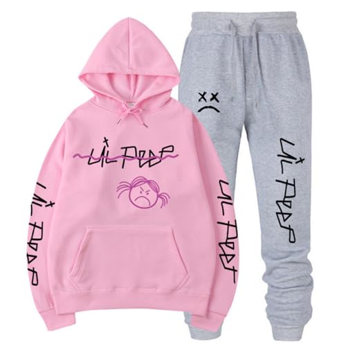 BSJTNFG Neu L Peep Hoodie Und Hose Set Männer Rap Hiphop L Peep Männer Cool Print Hip Hop Tops Hoodie Und Hose Set Männlich Fema-color10||XS von BSJTNFG