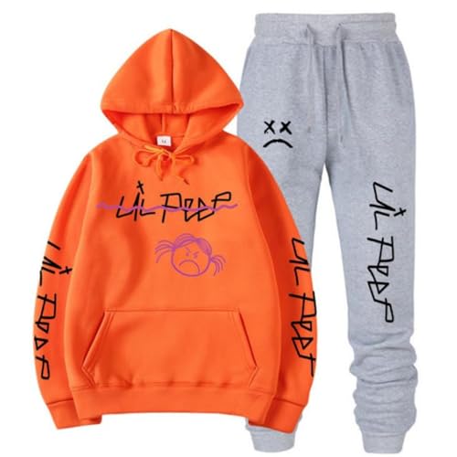 BSJTNFG Neu L Peep Hoodie Und Hose Set Männer Rap Hiphop L Peep Männer Cool Print Hip Hop Tops Hoodie Und Hose Set Männlich Fema-color14||XXS von BSJTNFG