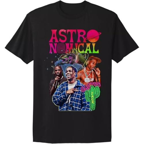 BSJTNFG Travi SCO Astroworl Astronomical Cactus Jack Rap Tee Schwarz T-Shirt Schwarz-color1||L von BSJTNFG