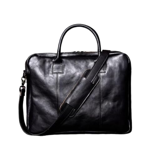 BSWRTH Laptoptaschen Computertaschen Echtes Leder Totes Herren Aktentaschen Handtaschen Schultertaschen(Black) von BSWRTH