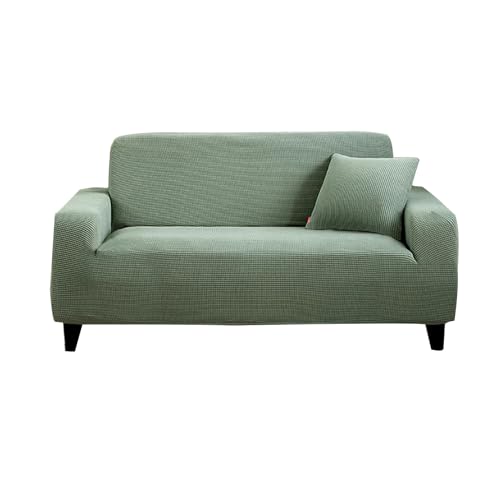 BTAISYDE 1 Stück Jacquard Checks Stretch Stoff Couch Abdeckung, Stilvolle Sofa Slipcover für 3 Sitzer Sofa Couch Dauerhafte Möbelschutz,Green,1 von BTAISYDE