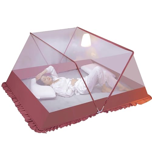BTAISYDE Etagenbetten Moskitonetzzelt niedliches Druckdesign großes faltbares Design Baldachinnetz Zelt für Bett waschbar tragbar für drinnen und draußen, F,100 * 190 * 80cm von BTAISYDE