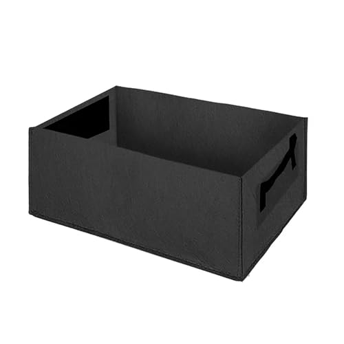 BTAISYDE Filz Grow Bag Garten Hochbeet Rechteck Pflanze Gärtnerei Topf Tragbare Blume Gemüse Tomate Kartoffel Pflanzgefäß Container,Black,60 * 30 * 20cm von BTAISYDE