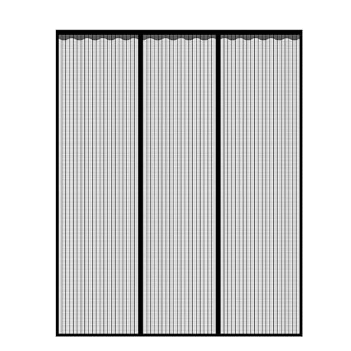 BTAISYDE Magnetische Gittertür, Hochleistungsgittertür, Selbstschließend, Freihändige Gittertrennung, Türgitter Magnetisch, Einfache Klebemontage Ohne Bohren,Black,110 * 210cm von BTAISYDE