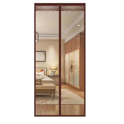 BTAISYDE Mesh Magnetic Screen Door, Sliding Door Screen Magnet Closure Mesh Curtain for Front Back Patio Balcony, Hands Free Screen Mesh Partition, Bug Free Heavy Duty,Brown,100x210cm von BTAISYDE