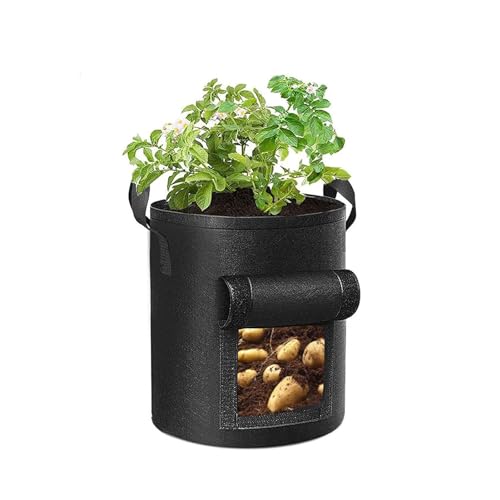 BTAISYDE Potato Grow Bag, Vegetable Grow Plant Bags mit Sichtfenster und Griffen für Gemüse, Obst, Blumen, Kartoffel,C,15Gallon von BTAISYDE
