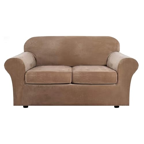 BTAISYDE Sofa Abdeckung Stretch Loveseat Sofa Slipcover Kissenbezüge Samt Couch Abdeckung,C,3 von BTAISYDE