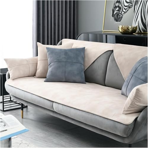 BTAISYDE Sofaschoner Ecke 1 2 3 4 Sitzer Sofa Abdeckung L Form Couch Abdeckung Samt Dickes Sofa Protector Anti-Rutsch Reversible Corner Slipcover für Sektional Couch,A,60 * 90 von BTAISYDE