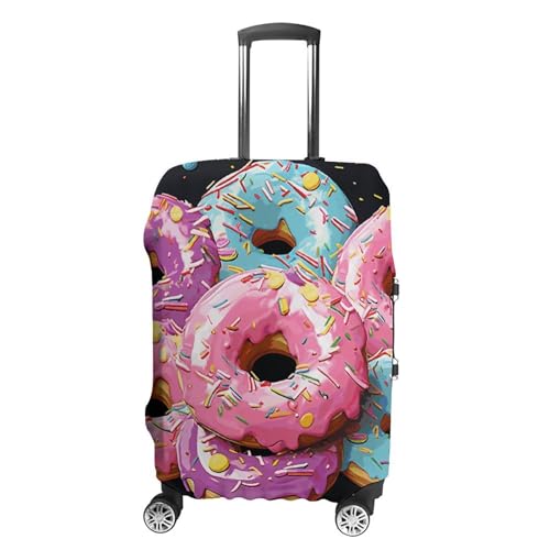 BTCOWZRV Donut Reisegepäckabdeckung, staubdicht, Gepäckabdeckungen für Koffer, dick, elastisch, waschbar, passend für 48,3 - 81,3 cm (19 - 32 Zoll) Gepäck, weiß, S von BTCOWZRV