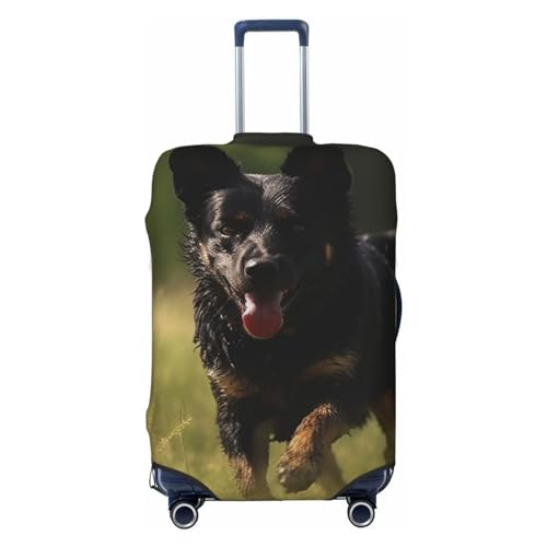 BTCOWZRV Gepäckabdeckung für laufende Hunde, stilvolle Kofferabdeckungen für Gepäck, TSA-geprüft, elastisch, waschbar, kratzfest, Reisegepäckhüllen für 45,7–81,3 cm große Gepäckstücke, Schwarz, von BTCOWZRV