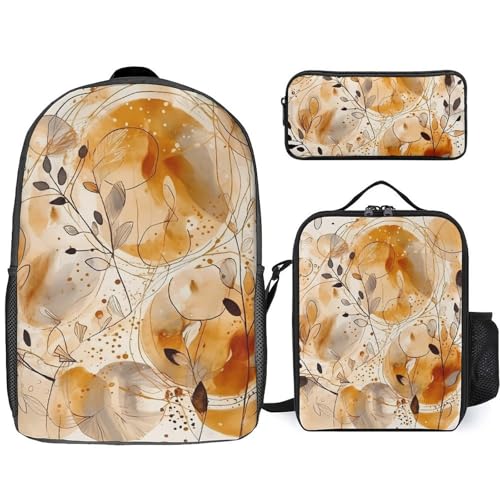 BTCOWZRV Rucksack Federmäppchen und isolierte Lunchtasche Set für Männer Frauen Große Kapazität Reise Laptop Rucksack Casual Daypack mit verstellbaren Riemen Computertasche, Weiß, Einheitsgröße, von BTCOWZRV