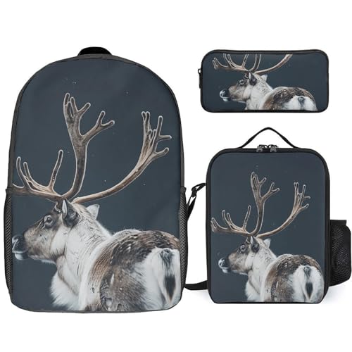 BTCOWZRV Rucksack Federmäppchen und isolierte Lunchtasche Set für Männer Frauen Große Kapazität Reise Laptop Rucksack Casual Daypack mit verstellbaren Riemen Computertasche, Weiß, Einheitsgröße, von BTCOWZRV