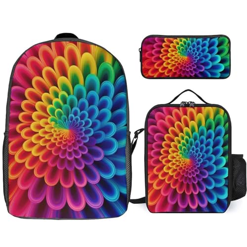 BTCOWZRV Rucksack Federmäppchen und isolierte Lunchtasche Set für Männer Frauen Große Kapazität Reise Laptop Rucksack Casual Daypack mit verstellbaren Riemen Computertasche, Weiß, Einheitsgröße, von BTCOWZRV