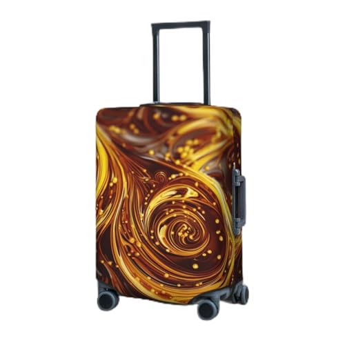 Gepäckabdeckung, elastisch, waschbar, abstrakter Wirbel, goldener Hintergrund, Kofferabdeckungen für Gepäck, 45,7 - 81,3 cm, tragbare Reisegepäckhüllen, staubdicht, kratzfest, Gepäckabdeckungen, von BTCOWZRV