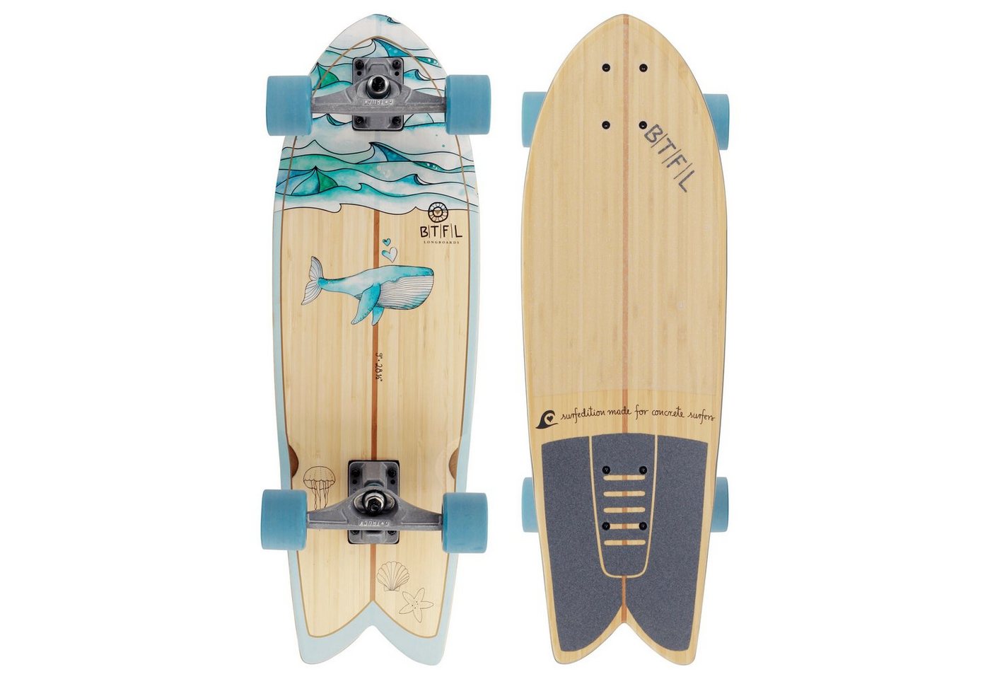 BTFL Skateboard MOBY - Surfskate Board klein komplett (1-St) von BTFL