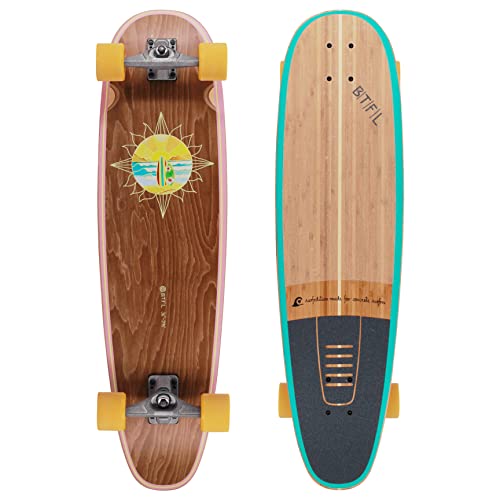 BTFL Surfskate Board Sol Ideales Surftraining für Balance, Carving & Pumping. Komplett Surf-Skateboard mit G-Truck Surfskate Achse und Rollen für Anfänger und Fortgeschrittene, von BTFL